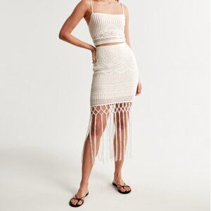 Abercrombie Crochet-style tassel mini skirt